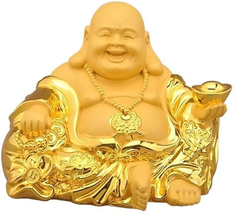 Kunststatue für Geschenke Sammelfiguren Statue Und Skulpturen Lachende Buddha Statue, Harz Handwerk Barren Ruyi Maitreya Buddha Statue Dekoration, Home Office Dekoration Auto Ornamente Segen