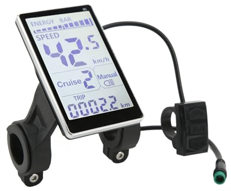 Ghzste Elektrofahrrad LCD Meter 5 Pin Fahrradcomputer 24V 36V 48V 60V Universal E Scooter M5 LCD Panel Bildschirm 31,8 22,2 mm Elektrofahrräder