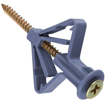 DC VOLTAGE 25 Plasterboard Wall Plugs and Screws Set(25 Wall Fixing Expansion Plug Anchor Bolts +25 Screws), Heavy Duty Expansion Tube with Countersunk for Hollow Drywall