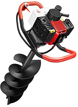 Generic Excavadora de agujeros de gasolina de 199 CC, taladro de tierra de gasolina, sin cable, a gas, con 3 brocas para suelo de jardín, vallas, árboles