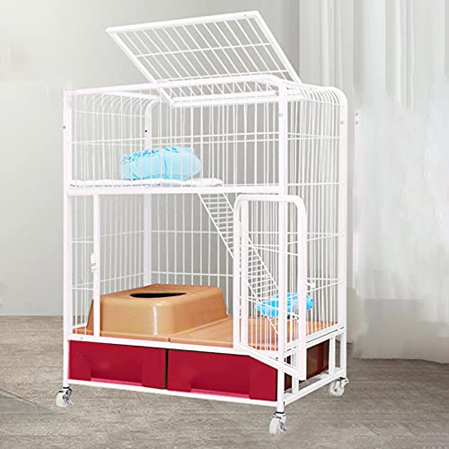 Katzenkäfig – robuster Hundekäfig, stabiler Hundekäfig aus Metall, Hundehütten, Katzenhaus, zusammenklappbarer Metallkäfig für mittelgroße und große Hunde, Haustier-Laufstall für drinnen und draußen m