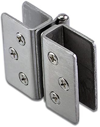 1 bisagra de acero inoxidable de apertura libre para muebles, accesorios de puerta de vidrio, cadena de vidrio, bisagra de puerta de copa de vino, bisagra de puerta de copa de vino, clip doble pequeño