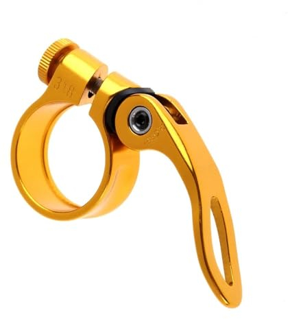 Legierung Sattelklemme,Fahrrad Sattelklemme 2 Stück 31,8 mm Fahrrad Radfahren Sattel Sattelstütze Klemme Schnellspanner Fahrradzubehör for Fahrradwerkzeuge(Color:Gold)