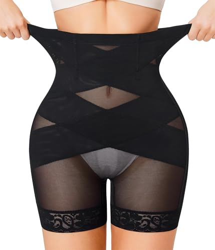Gotoly Women Tummy Control Knickers High Waisted Shapewear Shorts Shaping Underwear Body Shaper Thigh Slimmer Pants Butt Lifter Boyshorts Black