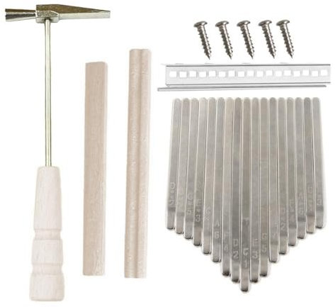 Ronlok 17Keys Kalimba DIY Kit Thum Piano Ersatzteile mit Keys Bridge Tuning Hammer Kit Kalimba ZubehöR