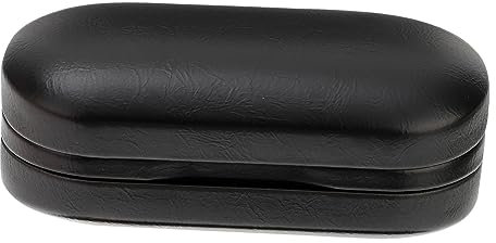 VALICLUD Doppeltes Brillenetui Schwarzes Pu-leder Kratzfestes Dual-layer-design