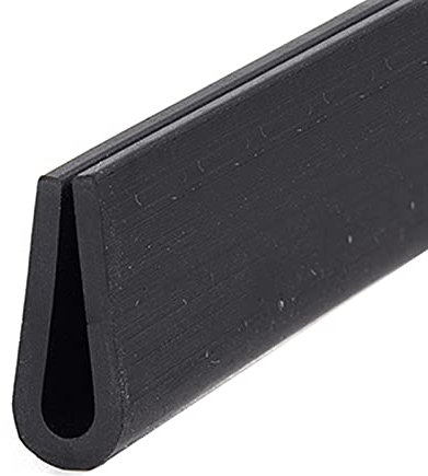 Cinta aislante de corrientes de aire Sello de goma negro con borde de canal de goma en U, longitud 5M/10M, grosor 2,5 Mm/grueso: 2Mm/longitud: 10M(Thick:2mm,Length:10M)