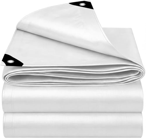 EEATUZTL Blanc Bâche Imperméable, Bâche de Protection en Polyéthylène, UV Résistant Bache Camion, Pergola, Serre, Baches Imperméables pour Exterieur, Jardin, Tonnelle, Camping, Meubles, 2x3m