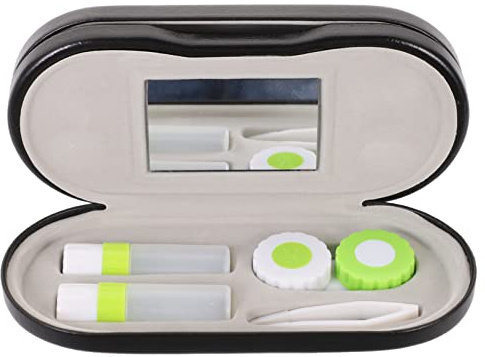 ERINGOGO Travel Lens and Eyewear Case Black Portable Lens Storage Kit Double Use Compact for Home and Travel