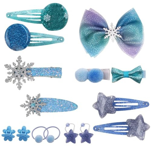 15 Stück Froze Haarspangen Mädchen, Froze Haarschmuck Set, Els Haarspangen, Els Haarschmuck Set, Cartoon Thema Haarclips, Schmucksets, Geschenk zum Kindertag, Geburtstags Geschenk