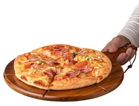 Planche à découper en bois avec manche 6 fentes | Plateau de service durable multifonctionnel pour la cuisson dans la cuisine rustique, fruits et viandes maison avec style charcute
