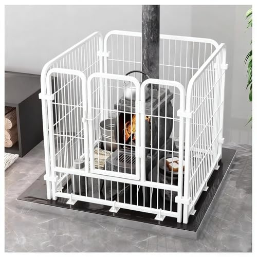 4/6-teiliger Kamin-Schutzschirm Kaminschutzgitter Vollständig umschließender Schutzgitter/Umrandung für Grill, Kamin, Heizgerät(Weiß,60 * 60 * 60cm)