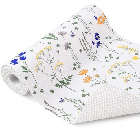 Plant Pattern Kitchen Drawer Liners, 3M Shelf Liners For Kitchen Cupboards