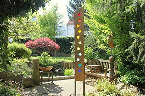 Gartenskulptur aus Holz und Glas. Gartendekoration als Unikate handgefertigt und wetterfest