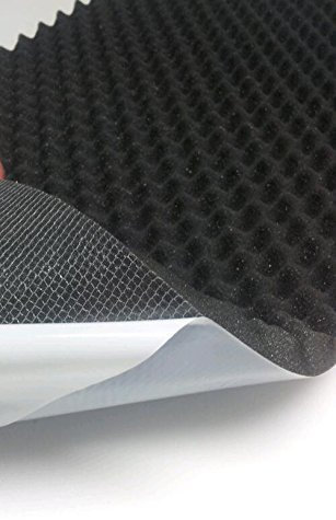lulushop Noppenschaumstoff-Schaumstoff-Daemmung-platten Dämmung Schaumstoff Akustik PC ca.100 x 100 x 3 cm Anthrazit/Schwarz (Mit Selbstklebend)
