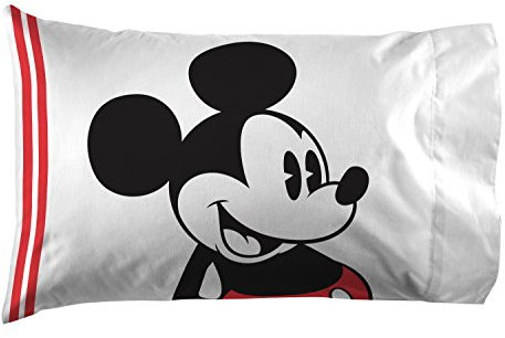 Jay Franco Mickey Mouse Jersey Classic - Juego de 1 funda de almohada, ropa de cama infantil supersuave de doble cara (producto oficial)