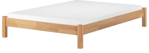 Erst-Holz®Niedriges Doppelbett Massivholzbett Buche 160 x 200 cmRollrost und Matratze inkl.