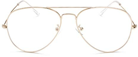 MIGOO Anti Lumière bleue Lunettes Rétro Aviateur Lunettes de lecture à verres transparents, Hommes/Femmes