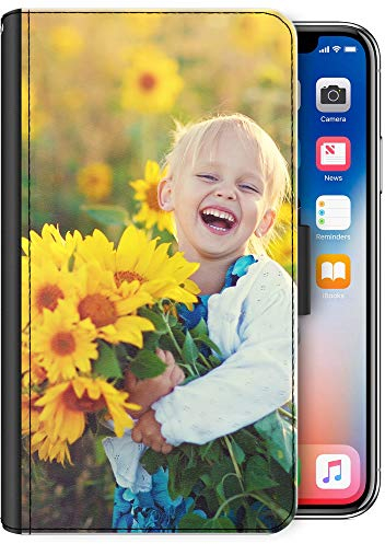 Personalised Phone Case For Apple iPhone 17, 16, 15, 14, Pro, Max, Mini, Plus 13, 12, 11, X, XS, XR Phone, Custom Photo, Image on Leather Side Flip Wallet Phone Case, Phone Cover - One Image
