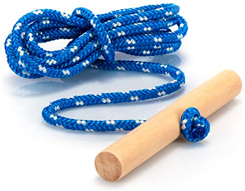 com-four® Premium Schlittenleine mit Holzgriff, extra langes Rodelzubehör Zugseil für Schlitten, Made in Germany!