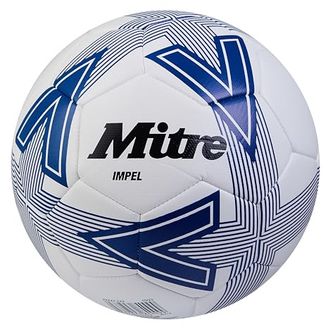 Mitre Impel L30P Football, Highly Durable, Shape Retention, White/Blue, 3