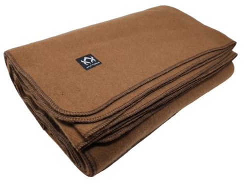 Arcturus Couverture Militaire en Laine – 2 kg, Chaude, épaisse, Lavable, Grande Taille 162,6 x 223,5 cm, idéale pour Le Camping, l'extérieur, Les événements Sportifs et Les Trousses de Survie (Camel)