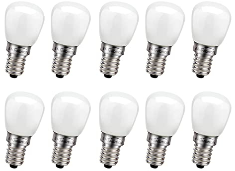 Ruiandsion E14 LED-Glühbirne 220V-240V Salz Lampe Ersatz für Kühlschrank Herd Haube Nähmaschine Beleuchtung, warm weiß (10er Pack)