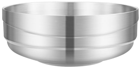 Veemoon Stainless Steel Soup Bowls Korean Ramen Container Noodle Bowl Oatmeal Dessert Bowl Seasoning Serving Bowls Appetizer Bowls for Home Restaurant Buffet Supplies