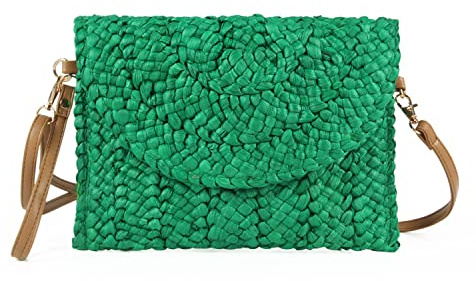 LHHMZ Pochette da donna in paglia Borse a tracolla estive Borse a tracolla in paglia intrecciata Pochette da spiaggia