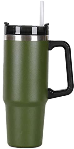 Acero Inoxidable, Vaso con Pajita Y Tapa, Botella Agua Aislada Al Vacío con Pajita Café con Mano, Vaso Aislado Portátil Viaje para Bebidas Frías Y Calientes (30 Oz/900 l)