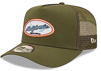 New Era Oval State California Olive A-Frame Adjustable Trucker Cap