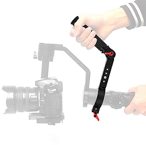 Poignée pour Ronin S, Crane 2 Stabilisateur de Bal à Main, 1/4in 3/8in Poignée ajustable, Support d'Extension de Lanyard, Extension de Poignée pour Monture de Flash de Moniteur (Version grue 2)