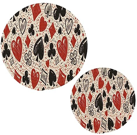 Set di 2 presine da cucina in tessuto di cotone con sottopentola, eleganti sottobicchieri per piatti caldi, ciotole, caffè, presine calde, grunge a tema casinò