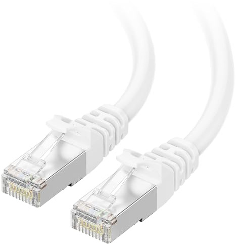 Cable Matters 30 ft Cat6A Shielded Ethernet Cable - 10Gbps, Snagless, SSTP, SFTP Shielded, White
