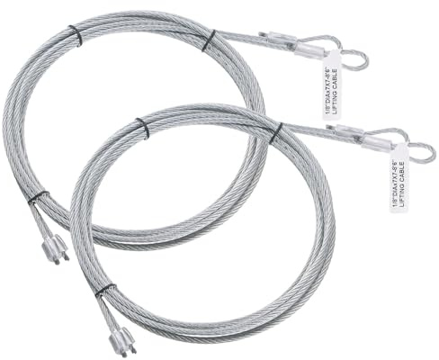 sourcing map 4 cables de 2,5 m para puerta de garaje, 3 mm de diámetro, cable de resorte de torsión, acero galvanizado