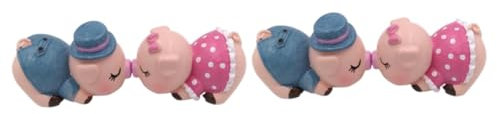MAGICLULU 2 Paar Dekor Für Büro Miniaturfiguren Decoraciones para Sala De Casa Die Büroeinrichtung Bürodekorationen Wohnkultur Heimdekorationen Autoverkleidung Ornament Liebhaber Kuchen Kuss