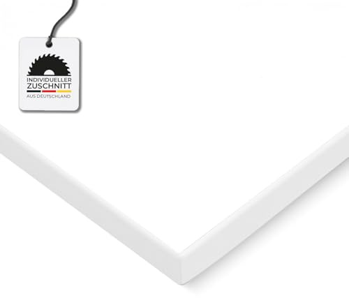 HausFux Spanplatte nach Maß - 1,9 cm stark, melaminbeschichtet, mit ABS-Kante - Made in Germany - für Möbel- und Innenausbau (Icy White, 40 x 30 cm)