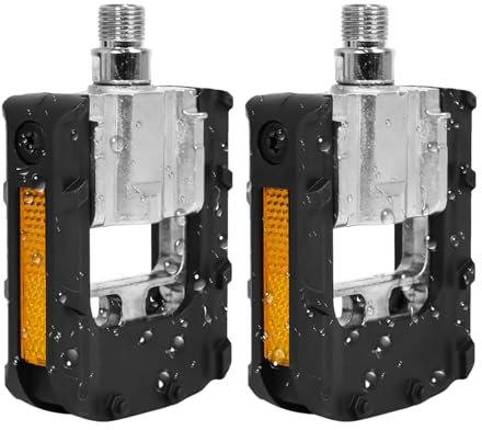 Teksome Klapppedale, rutschfeste Fahrradpedale, Aluminiumlegierungspedale, rutschfeste breite Fahrradpedale zum Zusammenklappen, Straße