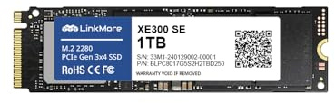 LinkMore XE300 SE 1TB PCIe Gen3 NVMe M.2 2280 Interno Solid State Drive, Gen3.0X4 Velocità di lettura fino a 2100MB/s per Latop e PC