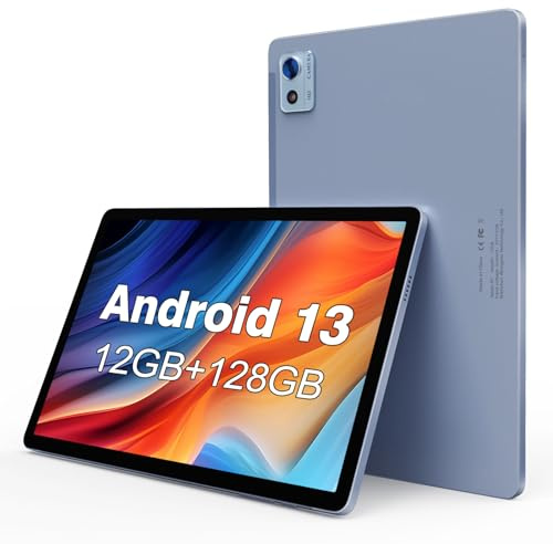 FancyFish Android 13 Tablet mit 10.1 Zoll, 1920 × 1200 FHD Display, 12 GB RAM + 128 GB ROM (TF erweitern 1TB) Gaming Tablet Octa-Core 2,0 GHz CPU, 13MP+5MP Kamera, 5G WLAN, Bluetooth 5.0, 6000 mAh