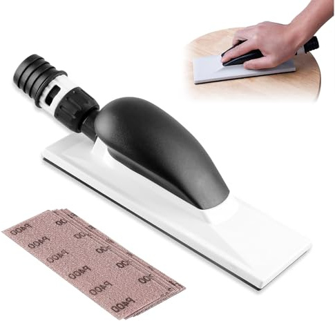 mizikuu Handschleifer mit Absaugung, 70 x 198 mm Handschleifblock mit 5 Stück Netz Schleifstreifen Korn P80 P120 P180 P240 P400 51 Löcher Schleifklotz Auto zum Schleifen für Trockenbau Holzpolitur