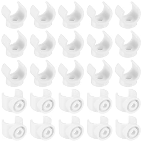 sourcing map 25 Pcs PEX Clips Pipe, 3/4 Inch PVC U Hook Pipe Hangers Clamps 20mm Water Pipe Supports Plastic Socket for Water Pipes Cable Pipes Gas Pipes