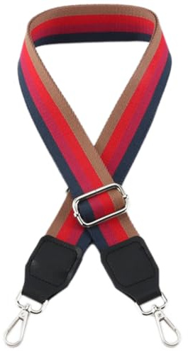 Verstellbarer Schultergurt Ersatz Taschengurt Breit 3,8CM Unisex,Längenverstellbarer 75-145cm Schulterriemen,Taschengurte zum Wechseln,DIY Taschenband Zubehör für Tasche,Silberne Schnalle,Rot Blau