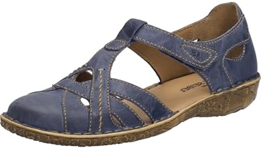 Josef Seibel Damen Sandaletten Rosalie 29, Frauen Sandalen,Weite G (Normal),Strandschuhe,Sommersandalen,t-spange,dunkelblau,41 EU