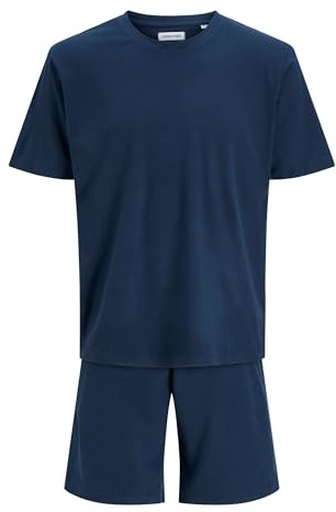 JACK & JONES Herr Jacsolid lounge set Ss te och shorts W, marinblå blazer, M