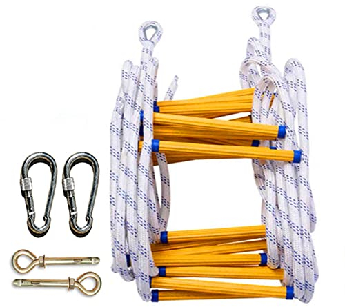 PNAJFUEL Strickleiter,Sicherheitsleiter Tragbare Strickleiter,Sicherheitsleiter Mit Karabinerhaken, Flammensichere Notleiter Für Den Brandfall/65Ft/20M