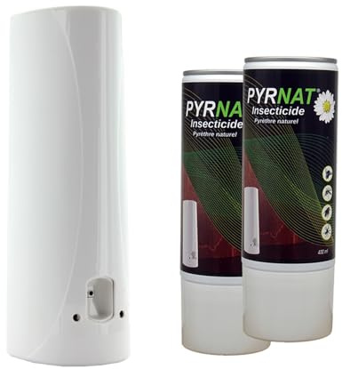 Insecticide à Base de Pyrèthre en Aérosol 2x400ml, Avec Diffuseur Automatique, Anti-mouches, Moustiques, Punaise de Lit Efficace contre les insectes volants et rampants. (5)