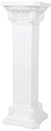Supporto per piante a colonna greca romana per decorazione esterna Guida stradale per matrimoni Alzata per torta con vaso di fiori bianco Quadrato Accessori decorativi greci Piante in plastica