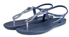 Ipanema CLASS Twist Sandal FEM – Sandali da donna con decorazioni glitterate, suola piatta, Blu, 38 EU
