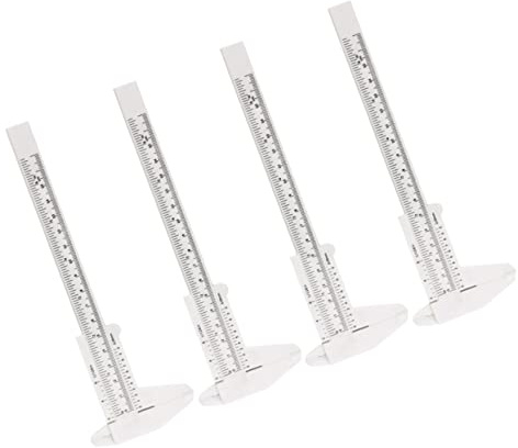 NUOBESTY 4piezas Calibradores De Plástico Regla Calibradora Métrica Mini Calibrador Vernier Deslizante Medidor Portátil Precisión De Herramienta De Medición Para Uso El Taller